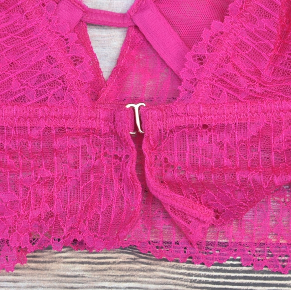 Free People Alyssa Lace Underwire Bralette Fuschia - Picture 9 of 12